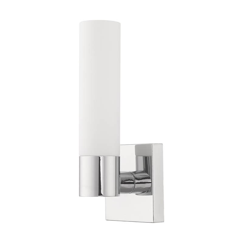 Livex Lighting Aero 1-Light Twist Lock Glass/Metal Wall Sconce in Chrome