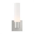 Livex Lighting Aero 1-Light Twist Lock Glass/Metal Wall Sconce in Brushed Nickel