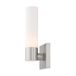 Livex Lighting Aero 1-Light Twist Lock Glass/Metal Wall Sconce in Brushed Nickel