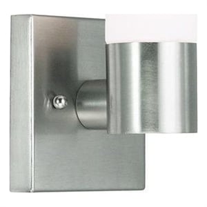 Livex Lighting Aero 1-Light Twist Lock Glass/Metal Wall Sconce in Brushed Nickel