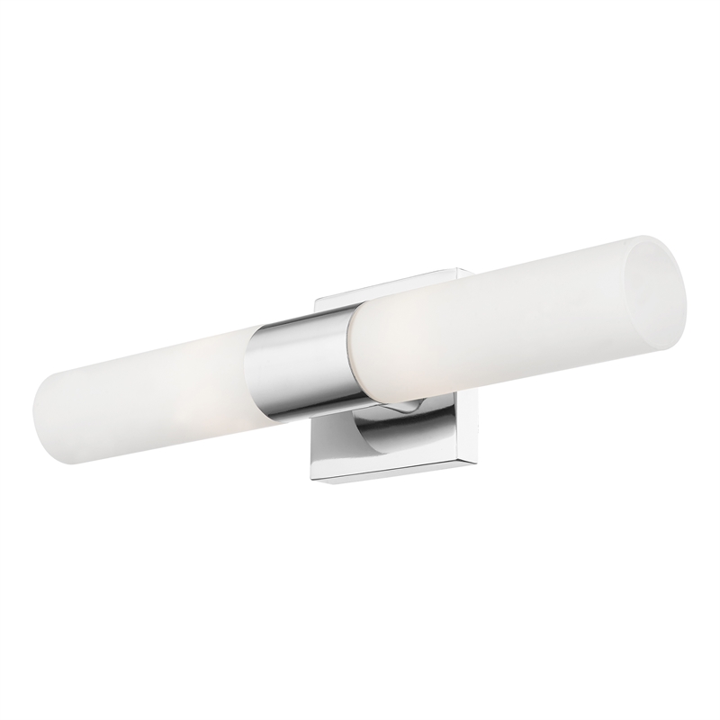 Livex Lighting Aero 2-Light Twist Lock Glass/Metal Bath Light in Polished Chrome