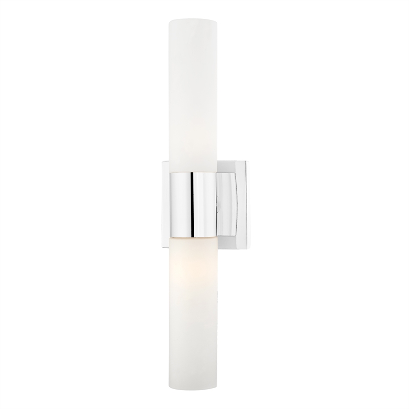 Livex Lighting Aero 2-Light Twist Lock Glass/Metal Bath Light in Polished Chrome