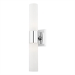 Livex Lighting Aero 2-Light Twist Lock Glass/Metal Bath Light in Polished Chrome