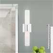 Livex Lighting Aero 2-Light Twist Lock Glass/Metal Bath Light in Polished Chrome