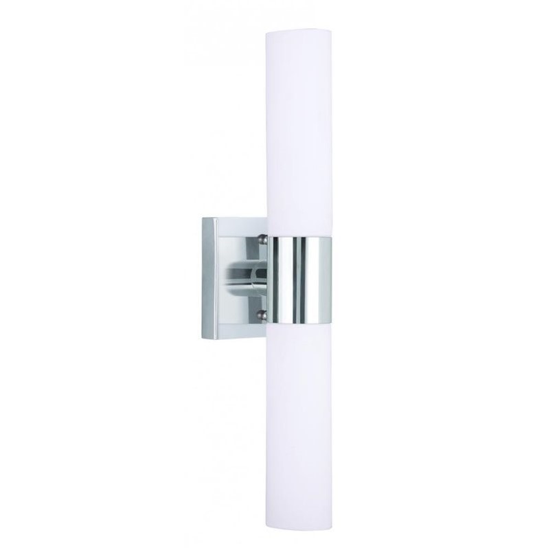 Livex Lighting Aero 2-Light Twist Lock Glass/Metal Bath Light in Polished Chrome