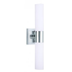 Livex Lighting Aero 2-Light Twist Lock Glass/Metal Bath Light in Polished Chrome