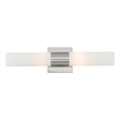 Livex Lighting Aero 2-Light Twist Lock Glass/Metal Bath Light in Brushed Nickel