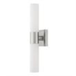 Livex Lighting Aero 2-Light Twist Lock Glass/Metal Bath Light in Brushed Nickel