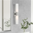 Livex Lighting Aero 2-Light Twist Lock Glass/Metal Bath Light in Brushed Nickel