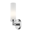 Livex Lighting Aero 1-Light White Metal Single Wall Sconce in Polished Chrome