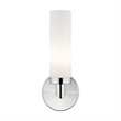 Livex Lighting Aero 1-Light White Metal Single Wall Sconce in Polished Chrome