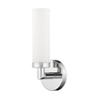 Livex Lighting Aero 1-Light White Metal Single Wall Sconce in Polished Chrome