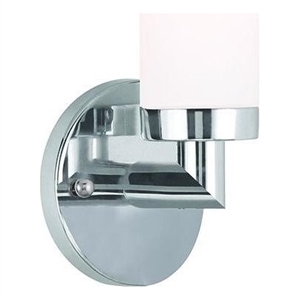 Livex Lighting Aero 1-Light White Metal Single Wall Sconce in Polished Chrome