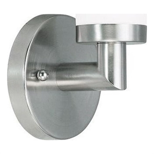 Livex Lighting Aero 1-Light White Metal Single Wall Sconce in Brushed Nickel