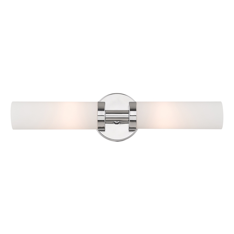 Livex Lighting Aero 2-Light Glass & Metal Bath Light in Polished Chrome
