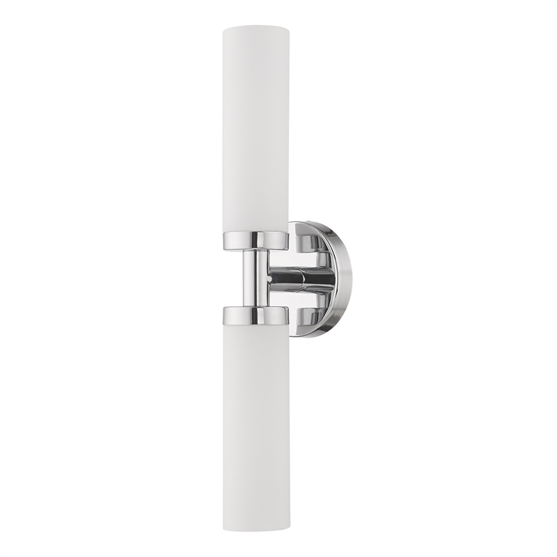 Livex Lighting Aero 2-Light Glass & Metal Bath Light in Polished Chrome