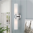 Livex Lighting Aero 2-Light Glass & Metal Bath Light in Polished Chrome