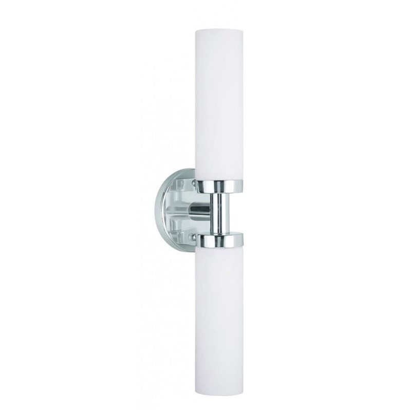 Livex Lighting Aero 2-Light Glass & Metal Bath Light in Polished Chrome