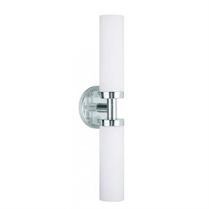 Livex Lighting Aero 2-Light Glass & Metal Bath Light in Polished Chrome