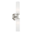 Livex Lighting Aero 2-Light Glass & Metal Bath Light in Brushed Nickel