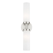 Livex Lighting Aero 2-Light Glass & Metal Bath Light in Brushed Nickel
