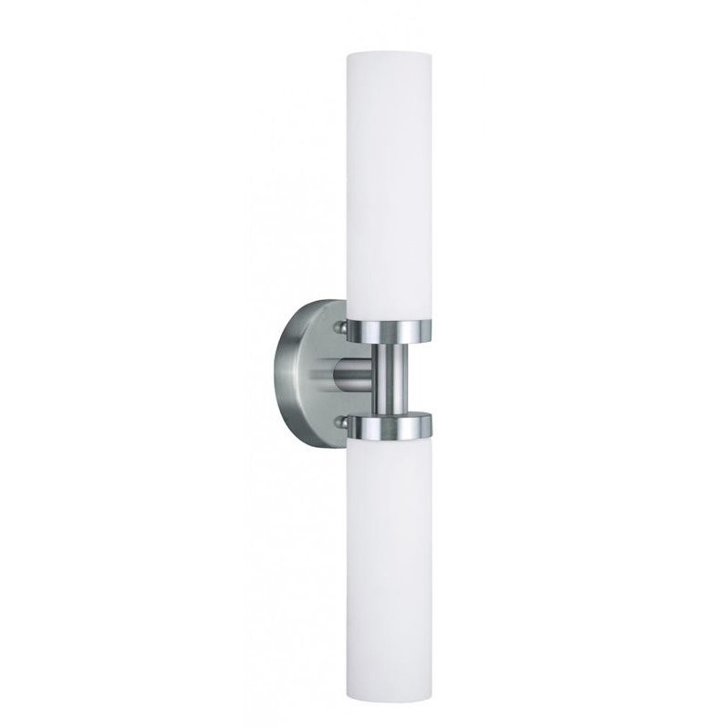 Livex Lighting Aero 2-Light Glass & Metal Bath Light in Brushed Nickel