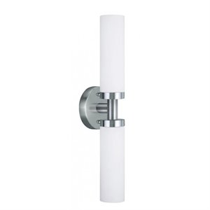 Livex Lighting Aero 2-Light Glass & Metal Bath Light in Brushed Nickel