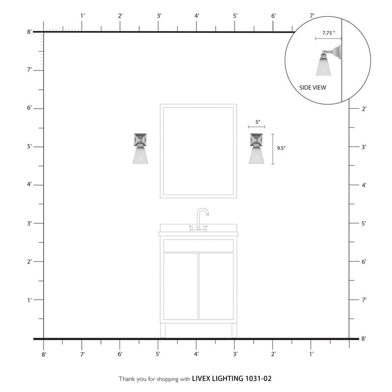 Livex Lighting Mission Bath Light in Polished Brass
