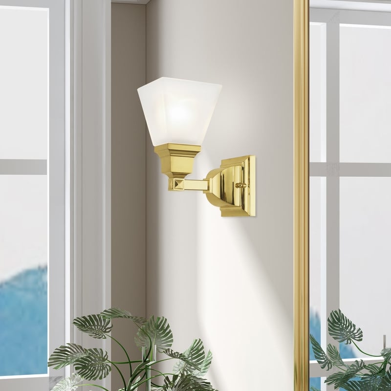 Livex Lighting Mission Bath Light in Polished Brass