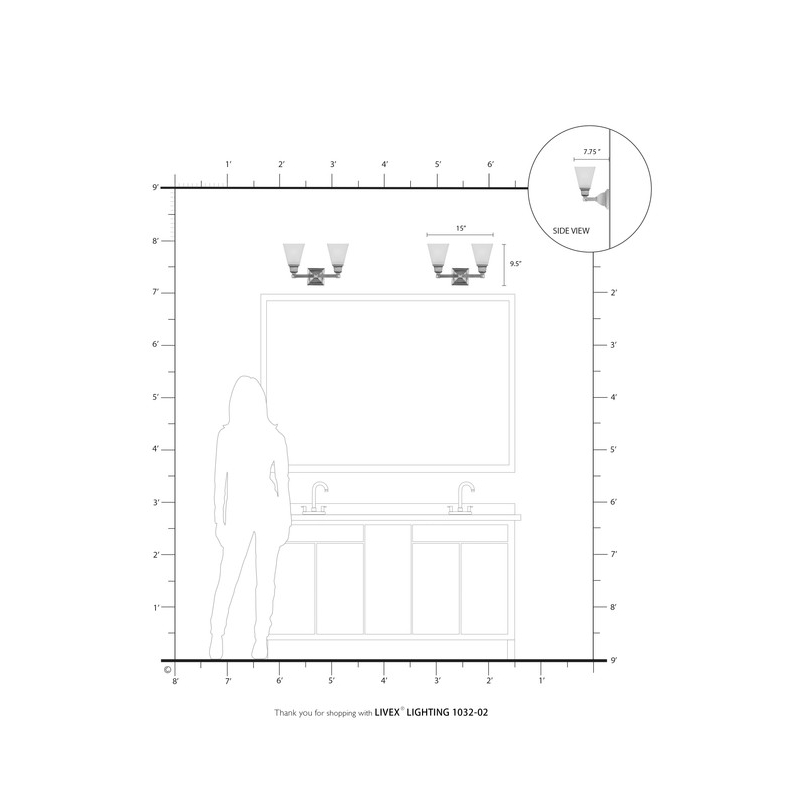 Livex Lighting Mission 2 Bath Light in Polished Brass