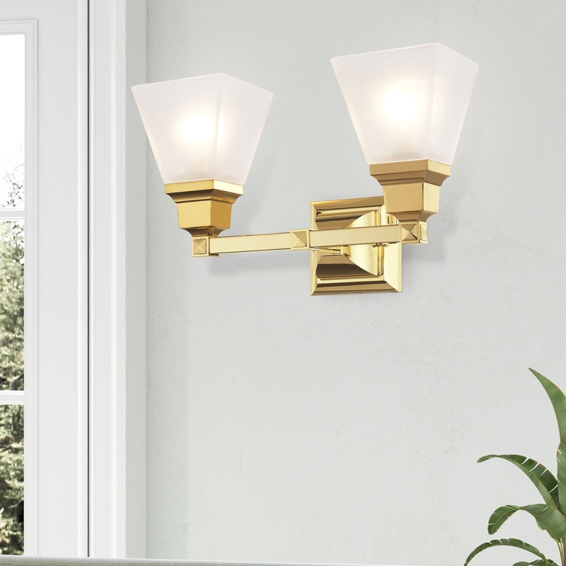Livex Lighting Mission 2 Bath Light in Polished Brass