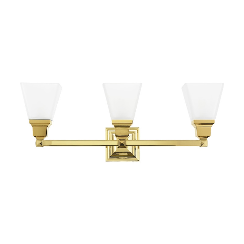 Livex Lighting Mission 3 Bath Light in Polished Brass