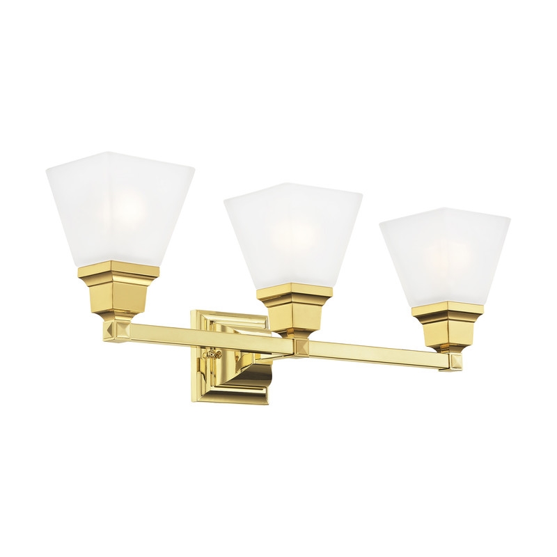 Livex Lighting Mission 3 Bath Light in Polished Brass
