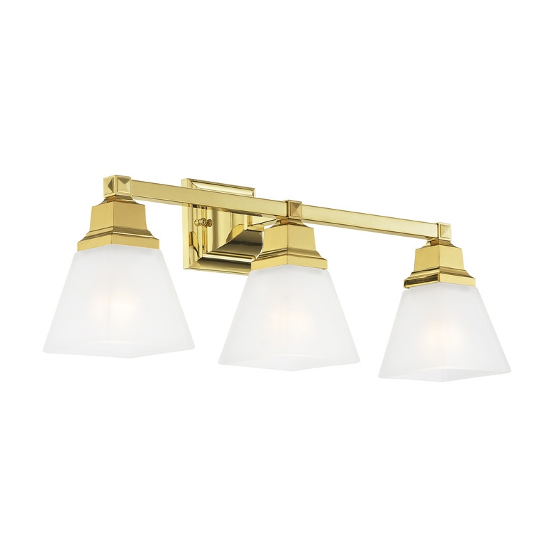 Livex Lighting Mission 3 Bath Light in Polished Brass