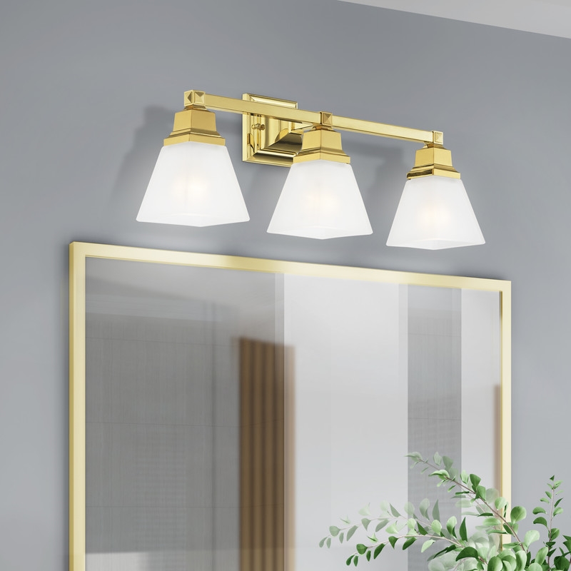 Livex Lighting Mission 3 Bath Light in Polished Brass