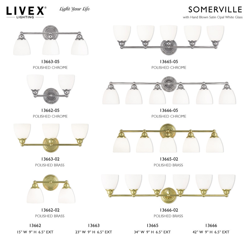 Livex Lighting Somerville 2 Bath Light in Polished Brass