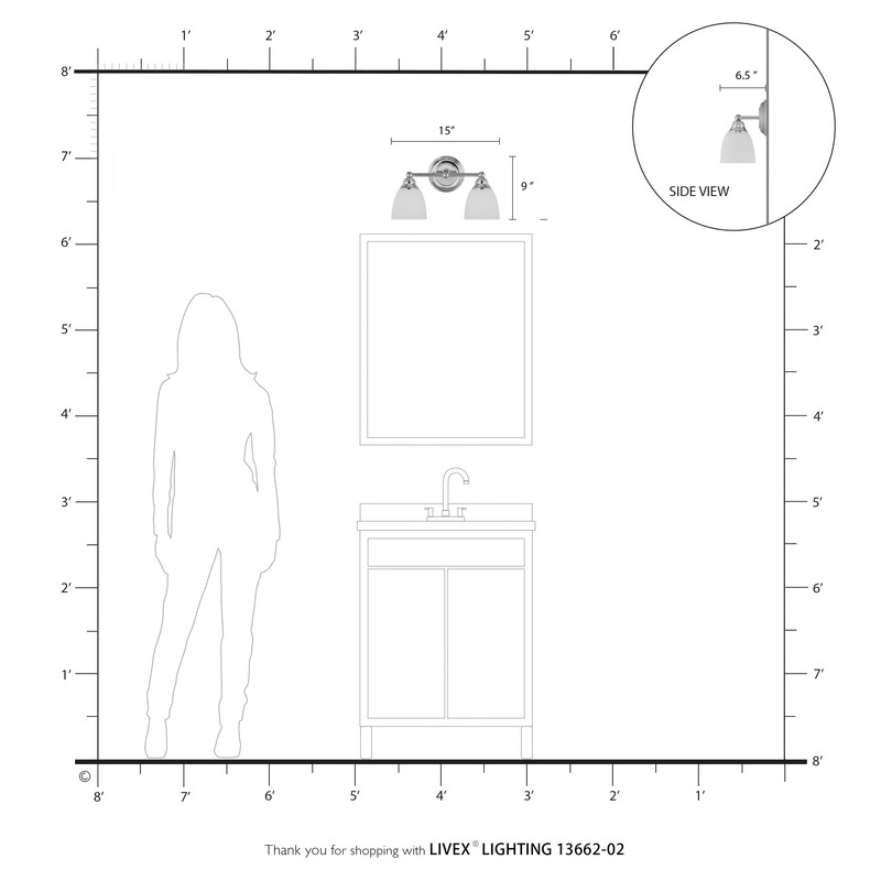 Livex Lighting Somerville 2 Bath Light in Polished Brass