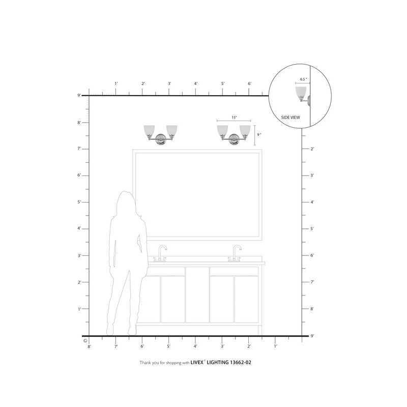 Livex Lighting Somerville 2 Bath Light in Polished Brass