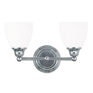 livex lighting somerville 2 bath light in chrome