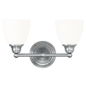 livex lighting somerville 2 bath light in brushed nickel
