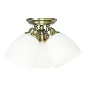 livex lighting somerville ceiling mount in antique brass