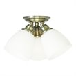 Livex Lighting Somerville Ceiling Mount in Antique Brass