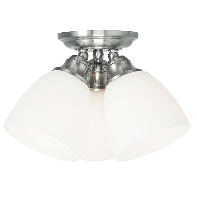 Livex Lighting Somerville Ceiling Mount in Brushed Nickel