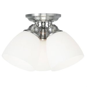 livex lighting somerville ceiling mount in brushed nickel
