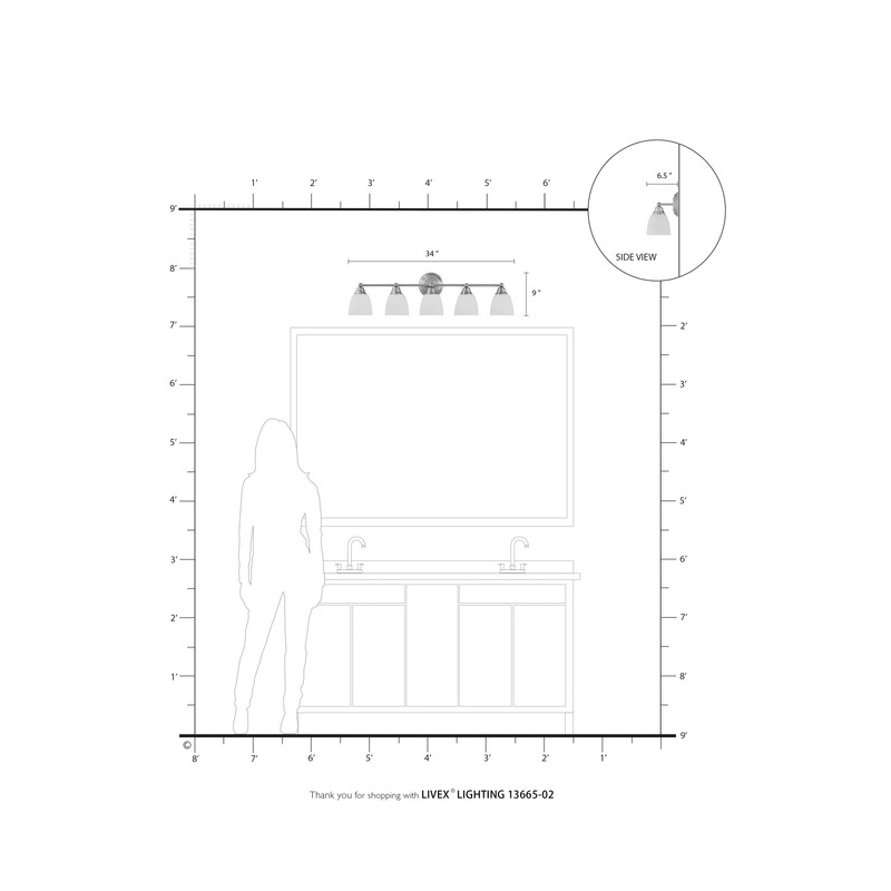 Livex Lighting Somerville Bath Light in Polished Brass