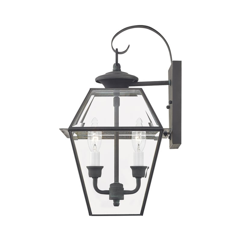 Livex Lighting Westover 2 Light Outdoor Wall Lantern in Charcoal