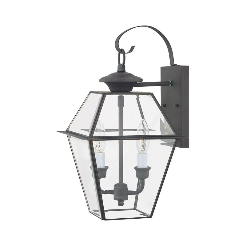 Livex Lighting Westover 2 Light Outdoor Wall Lantern in Charcoal