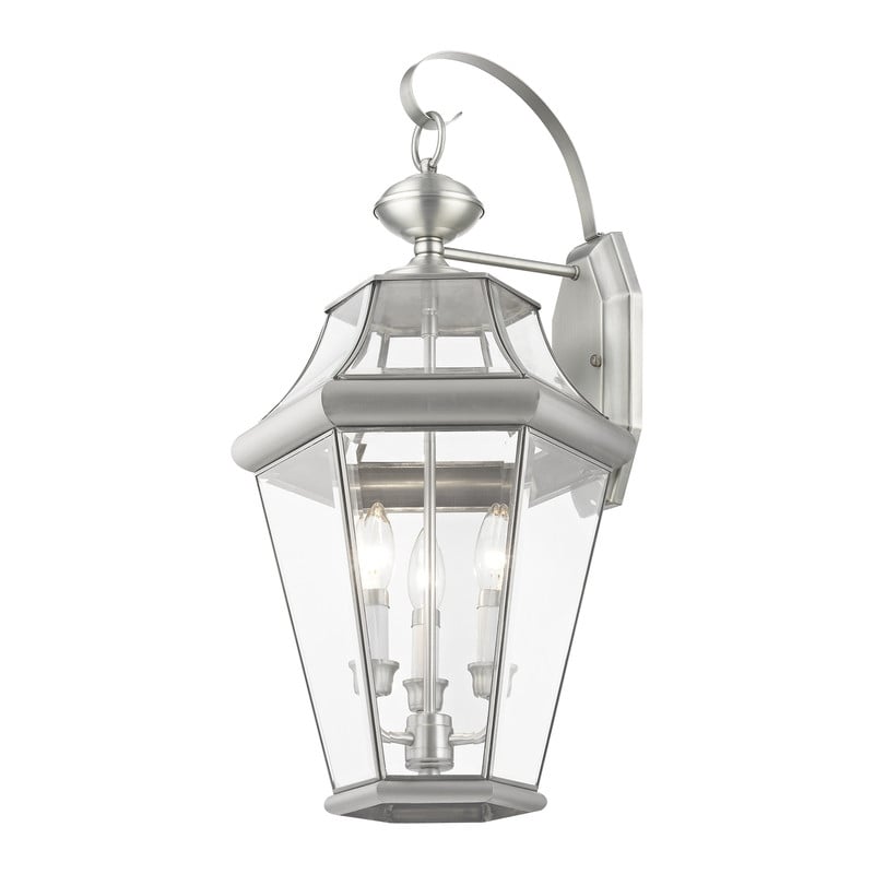 Livex Lighting Georgetown Outdoor Wall Lantern in Brushed Nickel