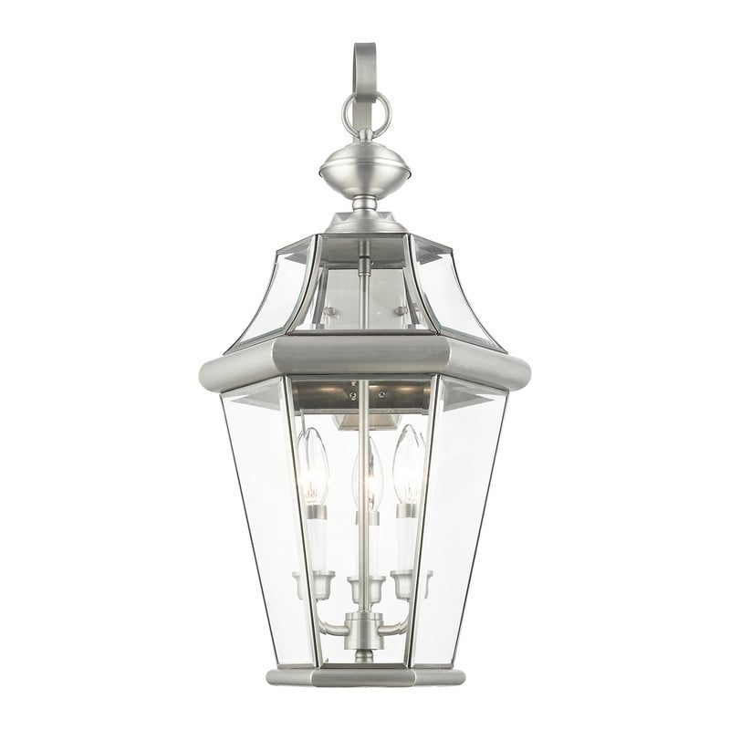Livex Lighting Georgetown Outdoor Wall Lantern in Brushed Nickel