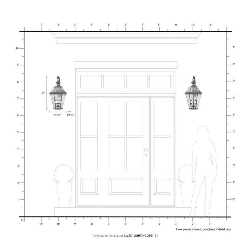 Livex Lighting Georgetown Outdoor Wall Lantern in Brushed Nickel